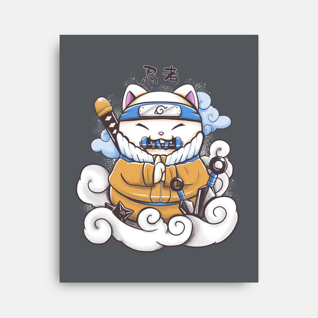 Ninja Maneki Neko-None-Stretched-Canvas-ellr