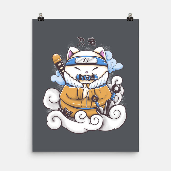 Ninja Maneki Neko-None-Matte-Poster-ellr