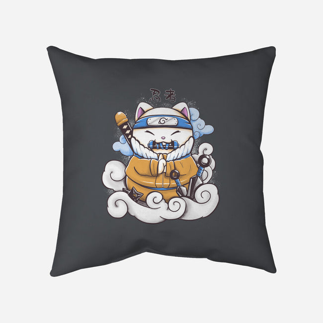 Ninja Maneki Neko-None-Removable Cover w Insert-Throw Pillow-ellr