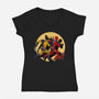 The Adventure Of Deapool And Wolverine-Womens-V-Neck-Tee-sin9lefighter