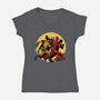 The Adventure Of Deapool And Wolverine-Womens-V-Neck-Tee-sin9lefighter