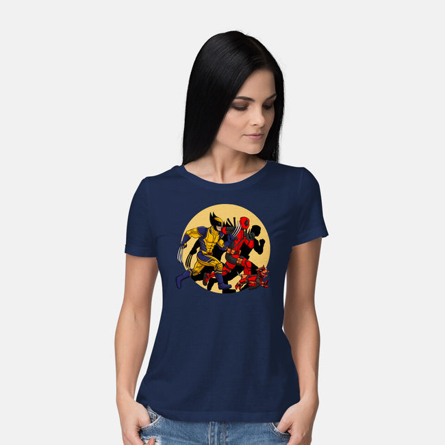 The Adventure Of Deapool And Wolverine-Womens-Basic-Tee-sin9lefighter