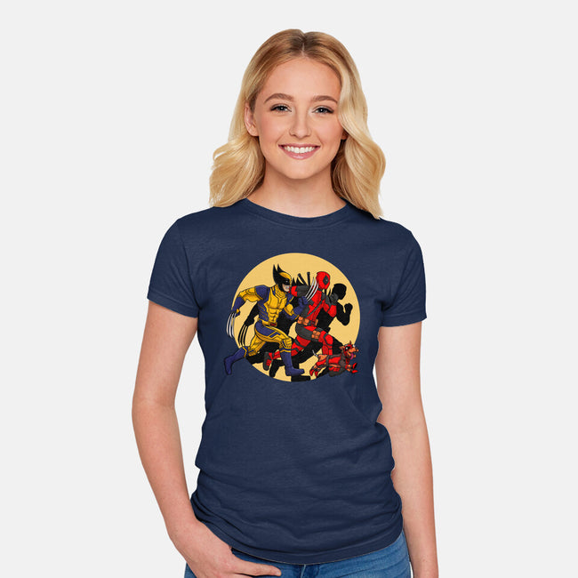 The Adventure Of Deapool And Wolverine-Womens-Fitted-Tee-sin9lefighter