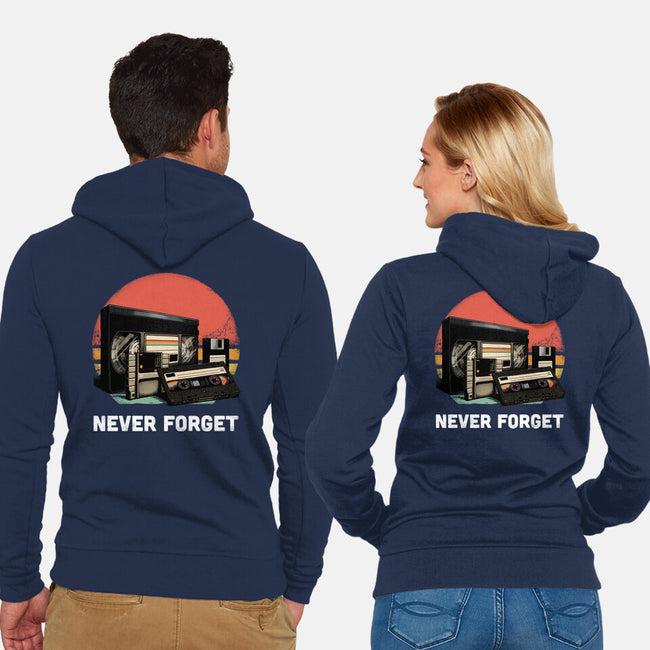 Never Forget Cassette-Unisex-Zip-Up-Sweatshirt-GoshWow