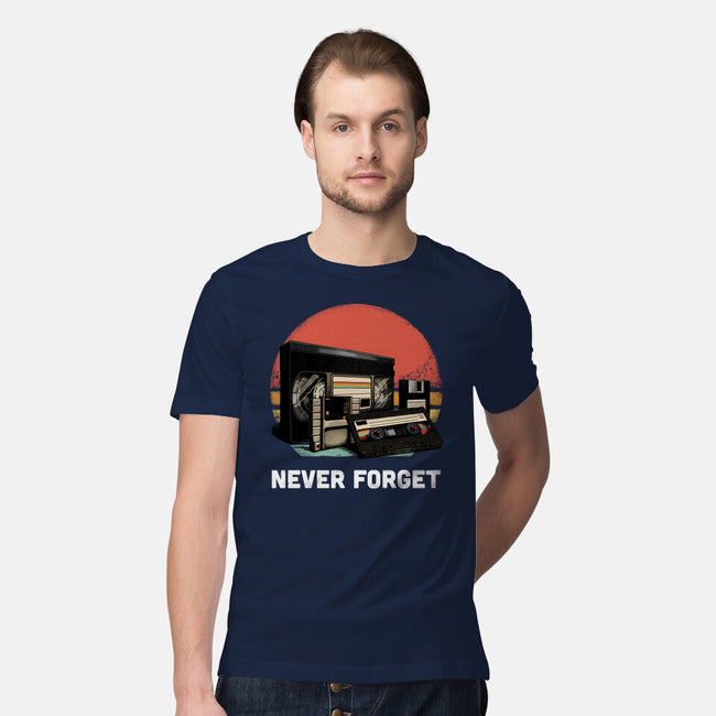 Never Forget Cassette-Mens-Premium-Tee-GoshWow