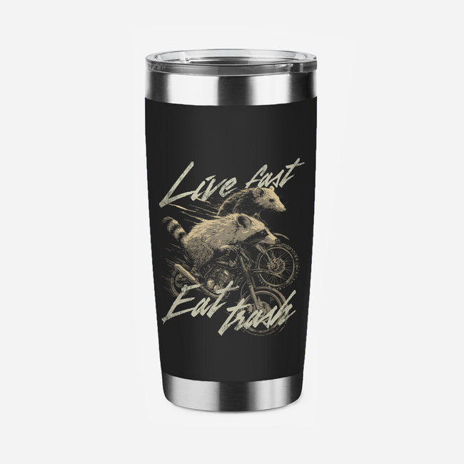 Raccoon Live Fast Eat Trash-None-Stainless Steel Tumbler-Drinkware-GoshWow