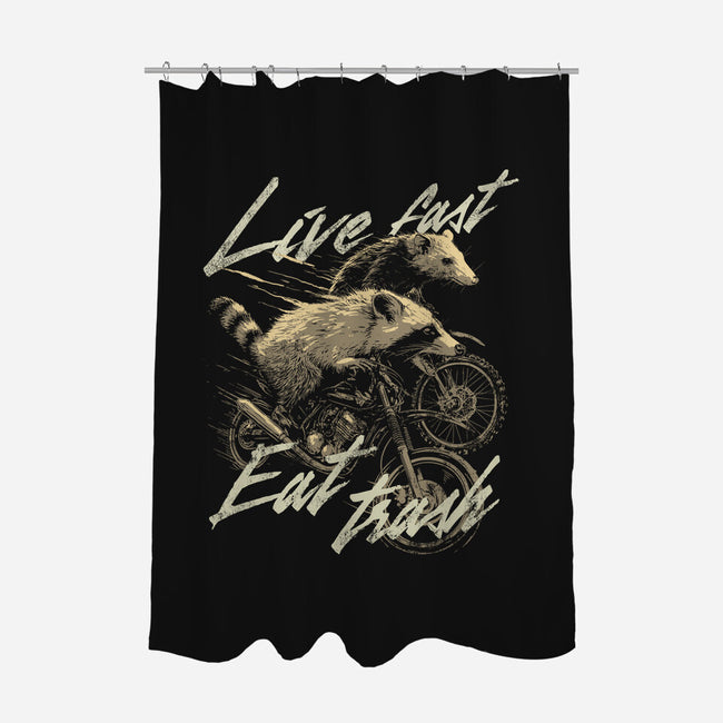 Raccoon Live Fast Eat Trash-None-Polyester-Shower Curtain-GoshWow