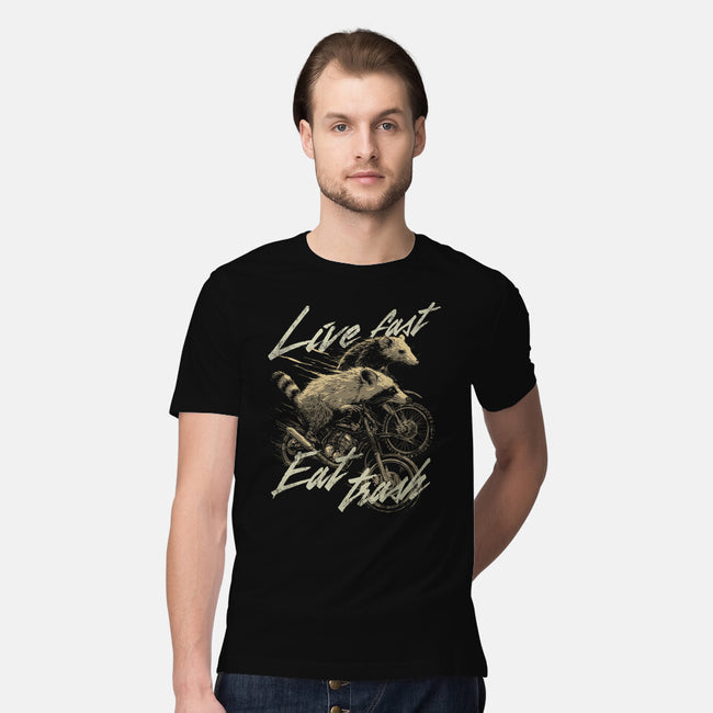 Raccoon Live Fast Eat Trash-Mens-Premium-Tee-GoshWow