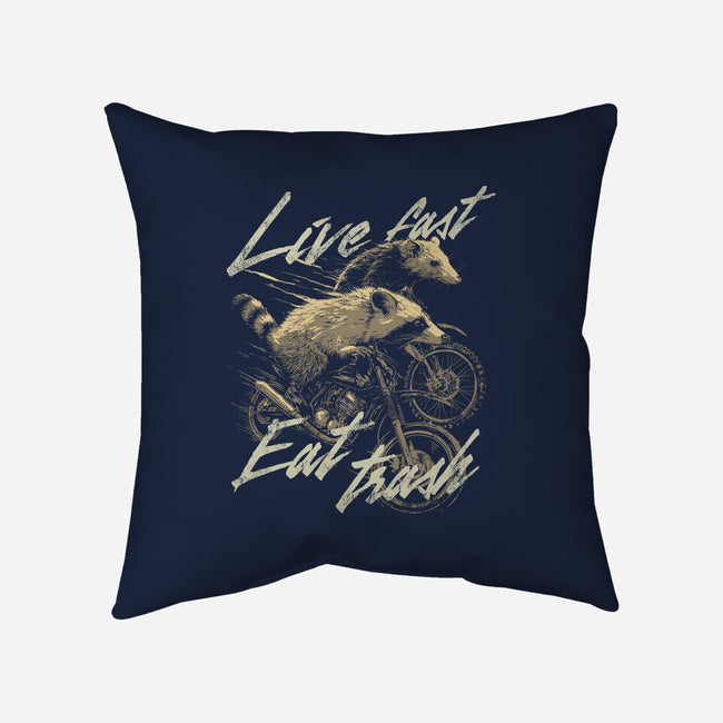 Raccoon Live Fast Eat Trash-None-Non-Removable Cover w Insert-Throw Pillow-GoshWow