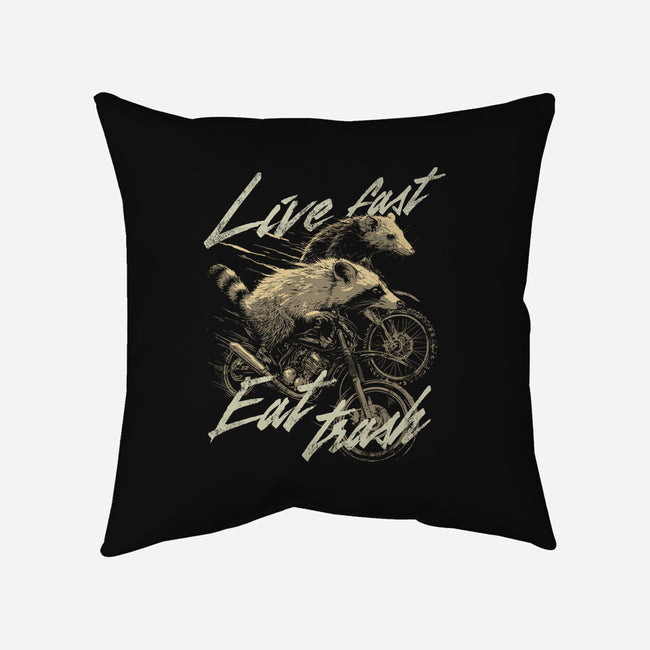 Raccoon Live Fast Eat Trash-None-Removable Cover w Insert-Throw Pillow-GoshWow