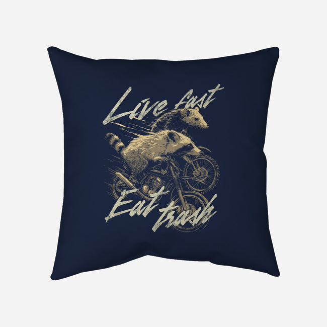 Raccoon Live Fast Eat Trash-None-Removable Cover w Insert-Throw Pillow-GoshWow