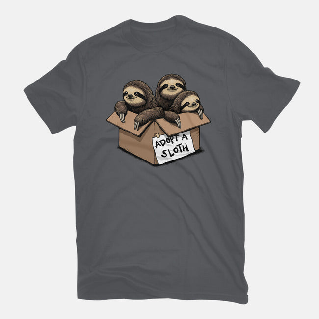 Adopt A Sloth-Womens-Fitted-Tee-GoshWow