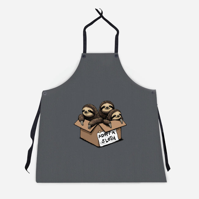 Adopt A Sloth-Unisex-Kitchen-Apron-GoshWow