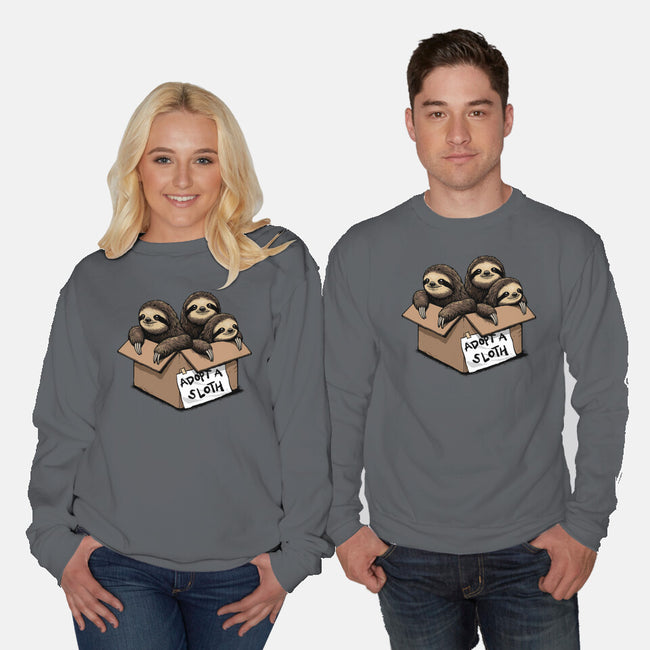 Adopt A Sloth-Unisex-Crew Neck-Sweatshirt-GoshWow