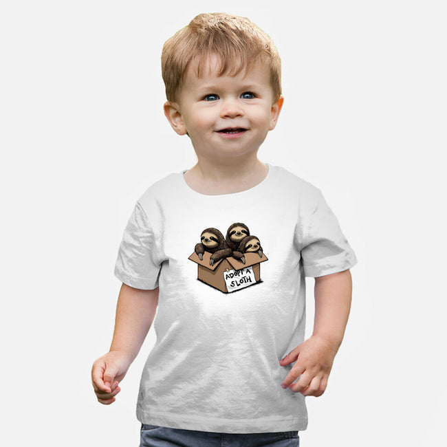 Adopt A Sloth-Baby-Basic-Tee-GoshWow