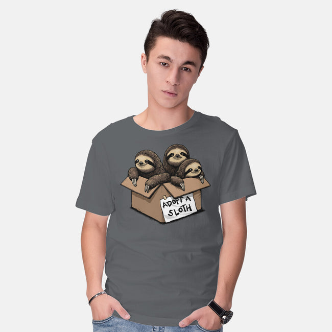 Adopt A Sloth-Mens-Basic-Tee-GoshWow