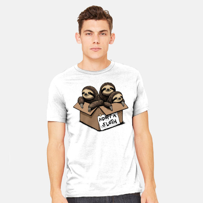 Adopt A Sloth-Mens-Heavyweight-Tee-GoshWow