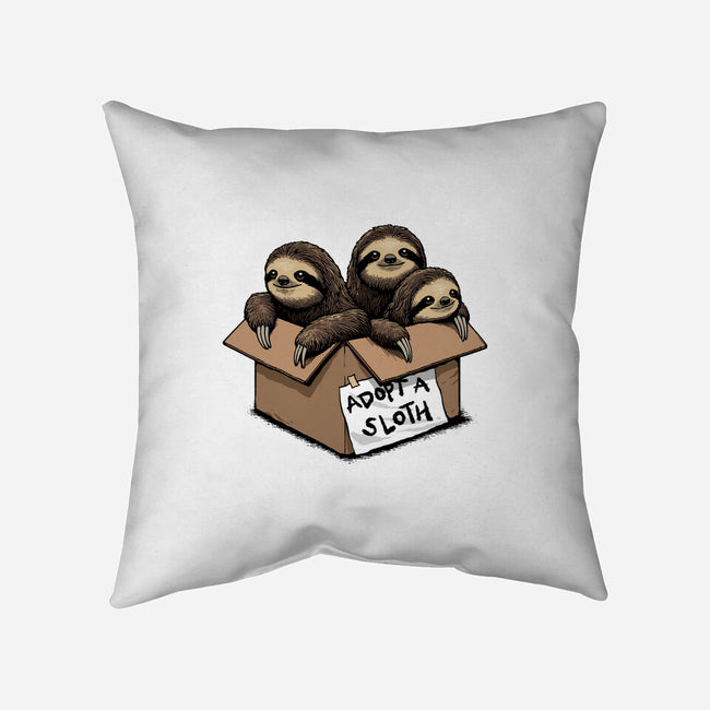 Adopt A Sloth-None-Non-Removable Cover w Insert-Throw Pillow-GoshWow