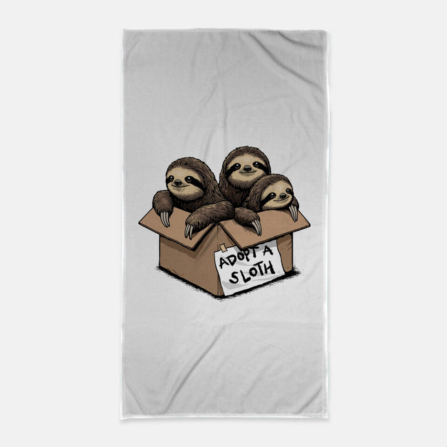 Adopt A Sloth-None-Beach-Towel-GoshWow