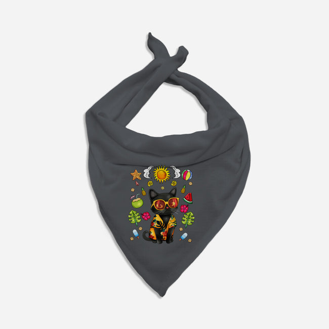 Summer Black Cat-Dog-Bandana-Pet Collar-JamesQJO