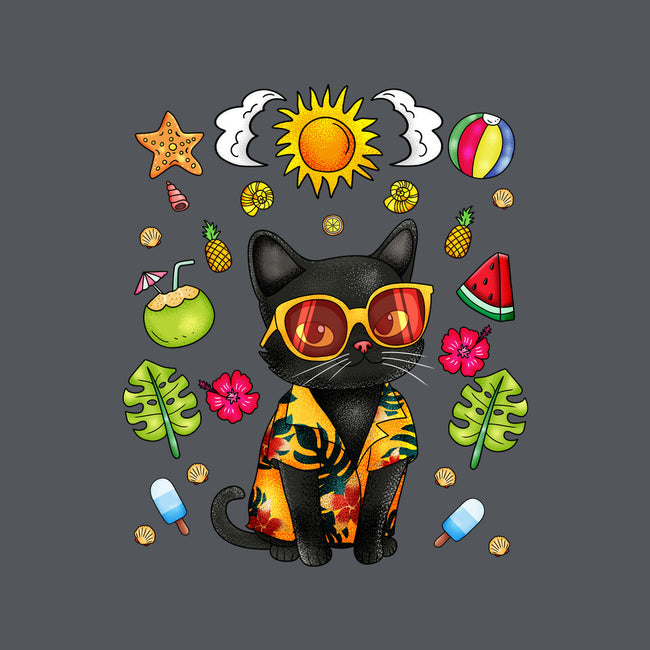 Summer Black Cat-None-Glossy-Sticker-JamesQJO