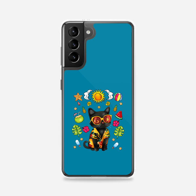 Summer Black Cat-Samsung-Snap-Phone Case-JamesQJO