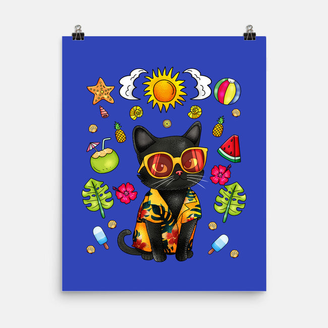 Summer Black Cat-None-Matte-Poster-JamesQJO