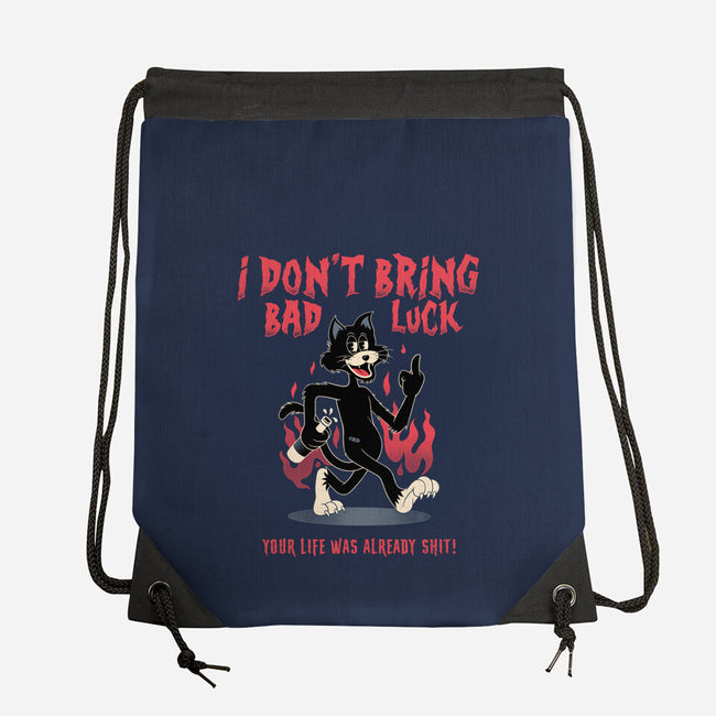 Black Cat Rules-None-Drawstring-Bag-alfbocreative