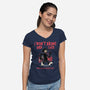 Black Cat Rules-Womens-V-Neck-Tee-alfbocreative