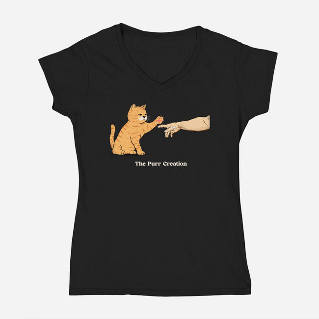 The Purr Creation-Womens-V-Neck-Tee-alfbocreative