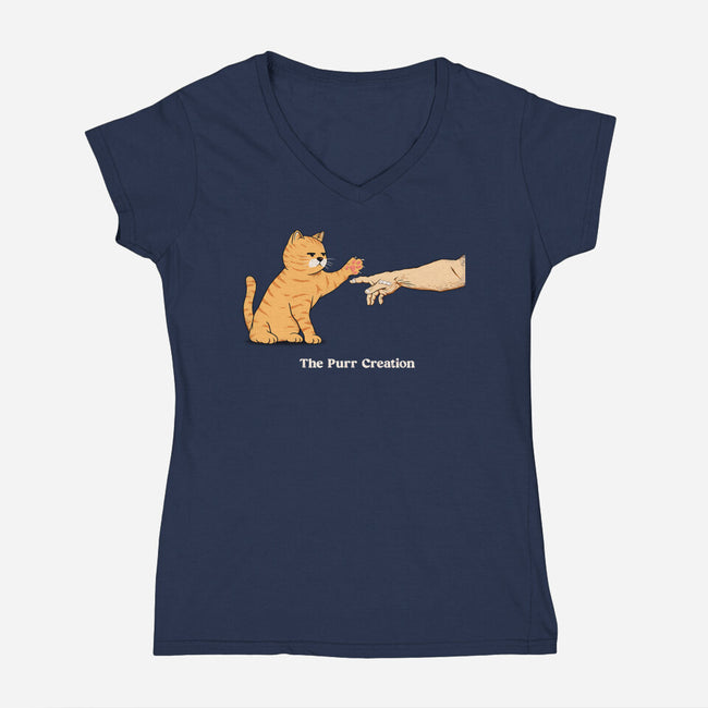 The Purr Creation-Womens-V-Neck-Tee-alfbocreative