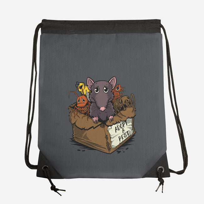 Adopt A Pest-None-Drawstring-Bag-Betmac