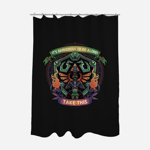 Shield And Sword-None-Polyester-Shower Curtain-glitchygorilla