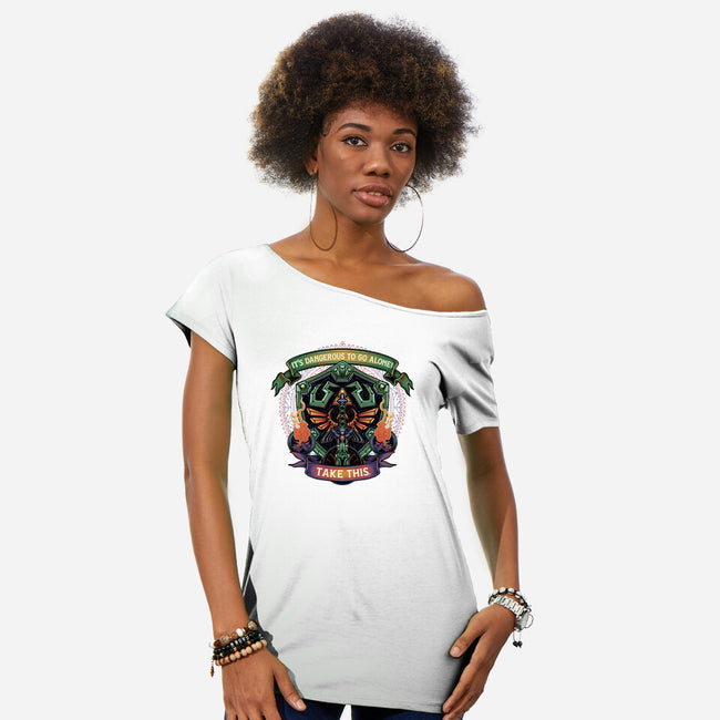 Shield And Sword-Womens-Off Shoulder-Tee-glitchygorilla