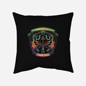 Shield And Sword-None-Removable Cover-Throw Pillow-glitchygorilla