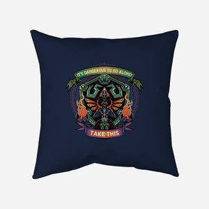 Shield And Sword-None-Removable Cover-Throw Pillow-glitchygorilla
