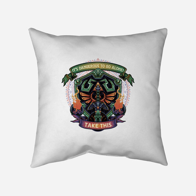 Shield And Sword-None-Removable Cover-Throw Pillow-glitchygorilla