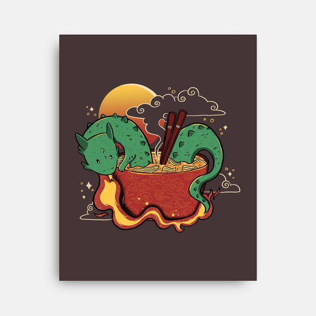 Hot Noodle Kawaii Dragon-None-Stretched-Canvas-tobefonseca