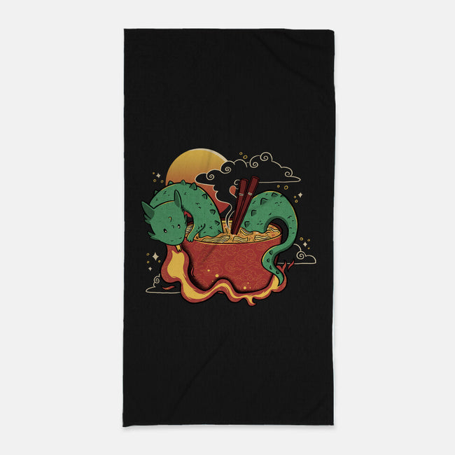 Hot Noodle Kawaii Dragon-None-Beach-Towel-tobefonseca