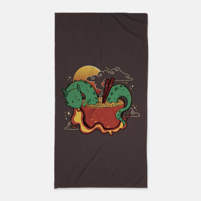 Hot Noodle Kawaii Dragon-None-Beach-Towel-tobefonseca