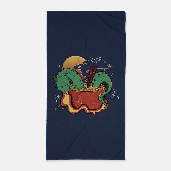 Hot Noodle Kawaii Dragon-None-Beach-Towel-tobefonseca