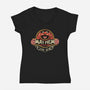 Jurassic Mayhem-Womens-V-Neck-Tee-retrodivision