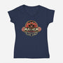 Jurassic Mayhem-Womens-V-Neck-Tee-retrodivision