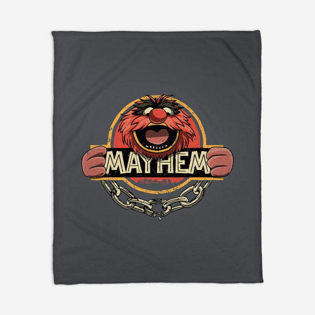 Jurassic Mayhem-None-Fleece-Blanket-retrodivision