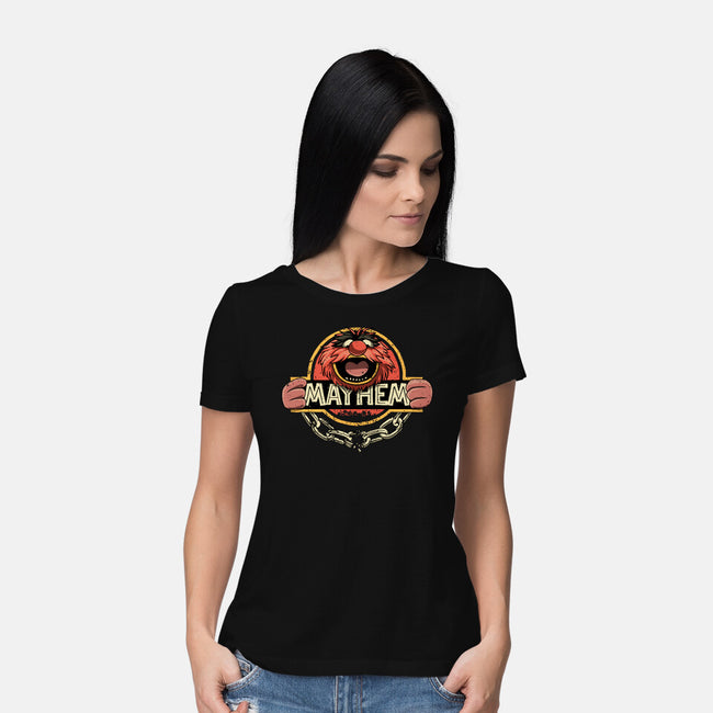 Jurassic Mayhem-Womens-Basic-Tee-retrodivision