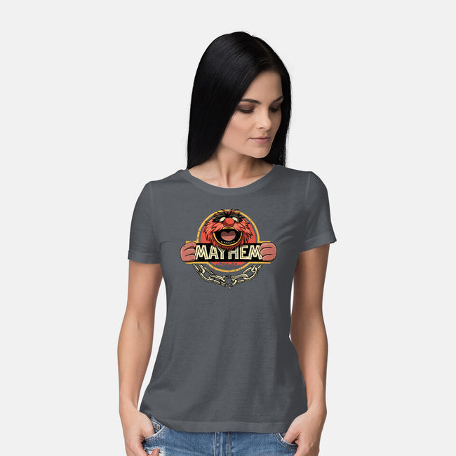 Jurassic Mayhem-Womens-Basic-Tee-retrodivision