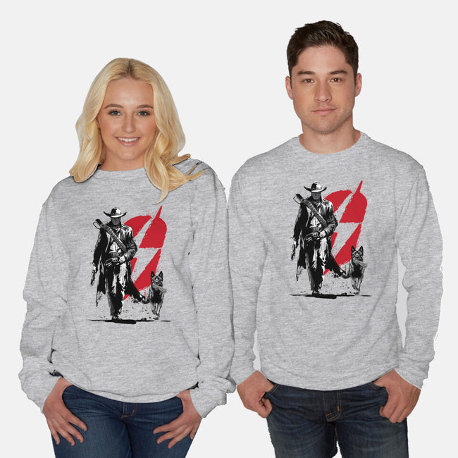 Lone Ghoul And Cub-Unisex-Crew Neck-Sweatshirt-DrMonekers