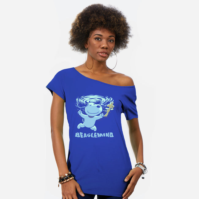 Nevermind Beagle Music-Womens-Off Shoulder-Tee-Studio Mootant