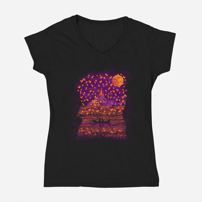 I See The Light-Womens-V-Neck-Tee-dalethesk8er