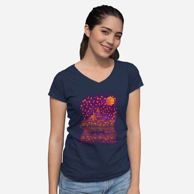 I See The Light-Womens-V-Neck-Tee-dalethesk8er